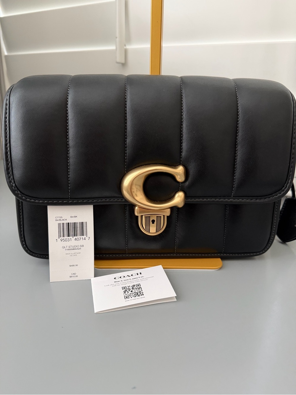 COACH quilted Studio bag in black